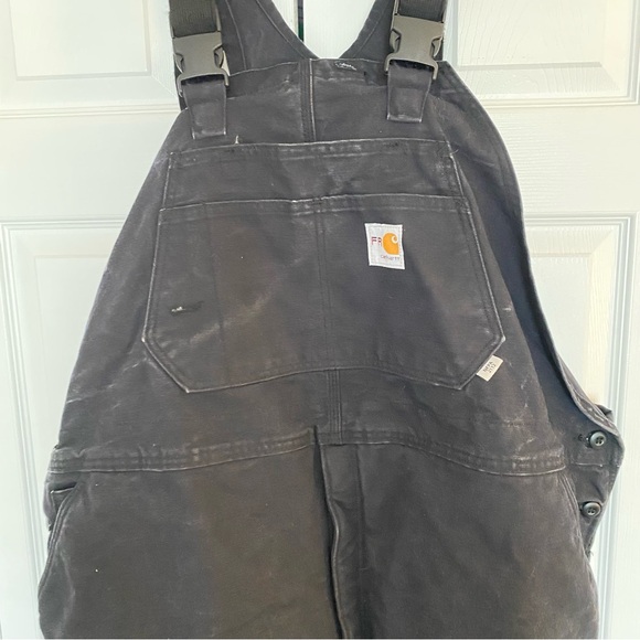 Carhartt FR Flame-Resistant Insulated Bib Overalls Black - Picture 3 of 13